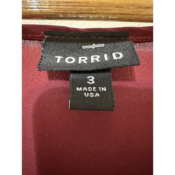 Torrid Womans Wrap Top Size 3X Flowy Formal Office Career Event Romantic Bow - Picture 4 of 14